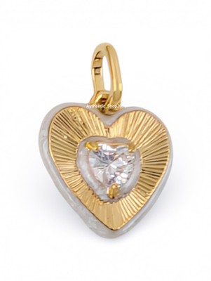 New 100% Authentic PANDORA 14k Gold Glow with Love White Heart
