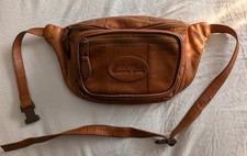 Marsupio da cintura in pelle marrone Bugatti vintage anni 90 per uomo, donna