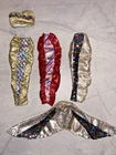 Vtg 1995 Jewel Hair Mermaid Teresa Barbie Gold Red Silver Tail Skirts Top Lot 5