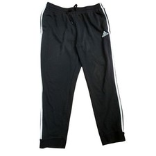 adidas Essentials French Terry Tapered Cuff 3-Stripes Pants GK8831 Black/White
