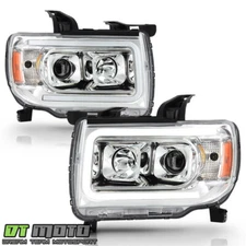 2015-2022 GMC Canyon Chrome LED Tube Upgrade Projector Headlights Set Left+Right
