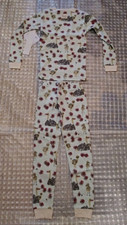 Burts Bees Kids Size 8 2pc Pajama Set Mint with Ostriches  Flowers 100 Cotton