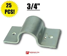 (QTY 25) 3/4" Steel Pipe Clamps Strap for Unistrut Channel (#486302) P2558-07