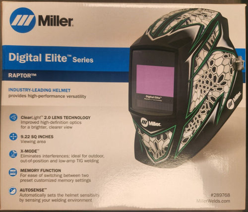 MILLER 289768 DIGITAL ELITE WELDING HELMET CLEARLIGHT 2.0-RAPTOR - 第 1/3 張圖片
