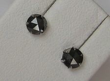 Solitär ♦️ Brillant Ohrstecker Ohrringe aus 900 Platin mit schwarz Diamant  7508