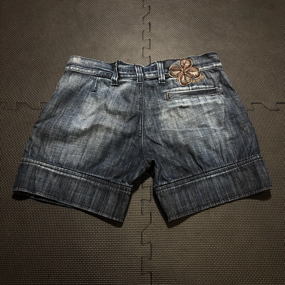 Pantalones Cortos de Denim Bordados Plisados Parte A Presión De Lujo Y2K Miss Sixty De Colección Raros Foto 3 de 4