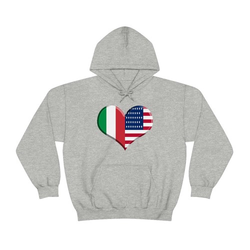 Italian American Flag Hoodie Heart Top Italy Pride USA Flag American Pride - Picture 20 of 28