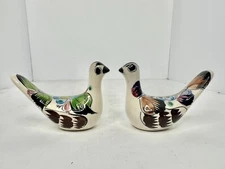 Set If 2 Vintage MCM Tonala Birds 4” Marked RS Mexico Beautiful 