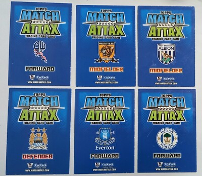 MATCH ATTAX 6 STAR PLAYER CARDS FROM 2008/2009 SEASON BLUE BACK