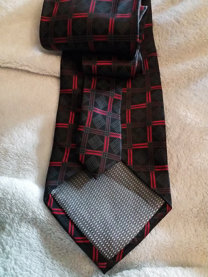 Corbata rara Antonio Ricci para hombre, negra y roja, audaz, diseñador de alta costura.    C25 Foto 4 de 4