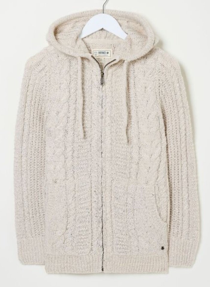 BNWT Lovely Fat Face Alicia Hoodie Hooded Zip Cardigan Ivory Size 16 £
