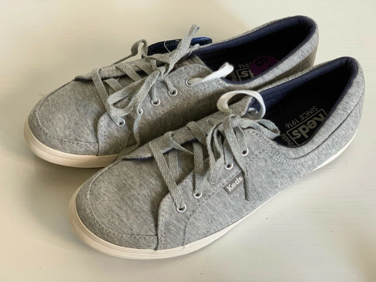 NEW KEDS GRAY JERSEY VOLLIE ORTHOLITE MEMORY FOAM COMFORT SHOES SNEAKERS 6.5 37