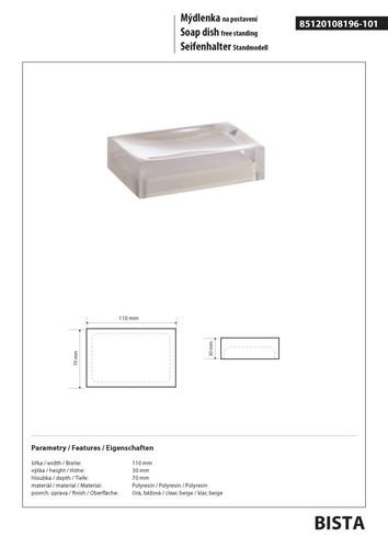 BISTA Seifenablage Polyresin Beige für Bad & Küche >> freistehend anwendbar - Bild 2 von 6