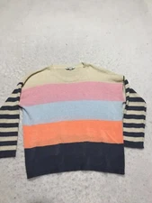 Davi & Dani Sweater Womens S Multicolor Striped Long Sleeve Knitteed