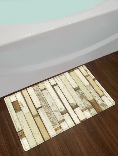 Juegos de cortinas de ducha vintage con patrón de tablero de madera rústica decoración de baño con ganchos - Imagen 27 de 27
