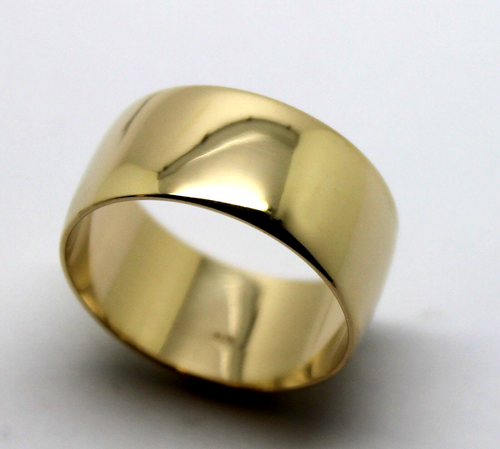 Size Q 1/2 Genuine Solid 9ct Yellow Gold Full Solid 10mm Wide Band Ring - Picture 8 of 12