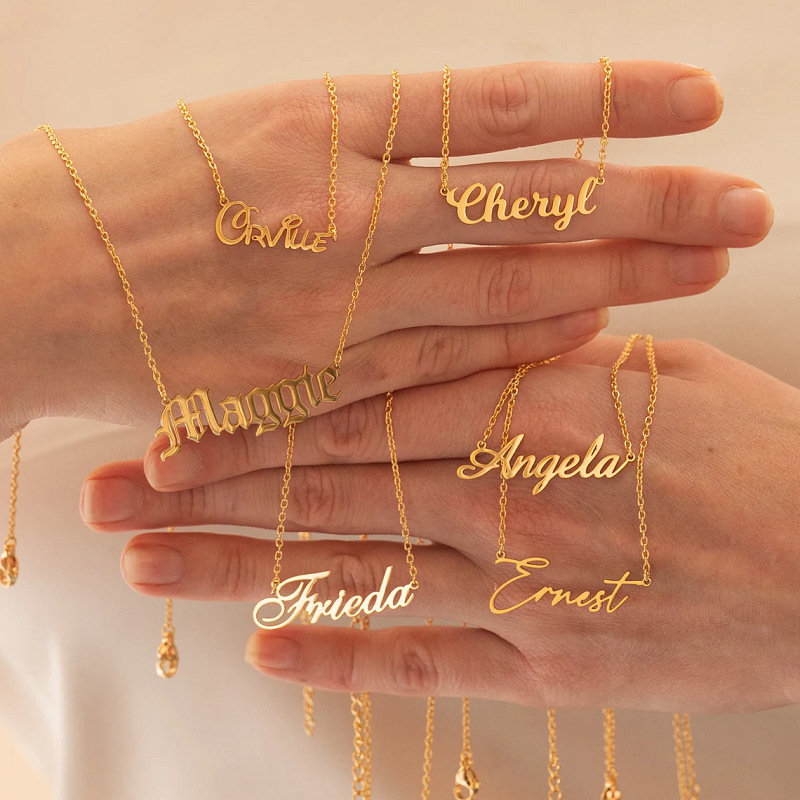Personalized Nameplate Necklace Custom Any Name Gift
