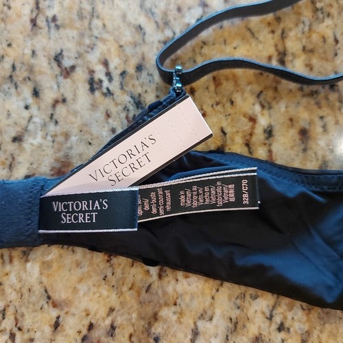 Victoria's Secret Uplift Semi Demi Bra Sz 32B Black Velvet Strap Polka-Dot NWT - Picture 11 of 24
