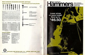Black Decker Hammers 1969 Sales Broch Rotary Hammers Hammer Gun Hammer Drill Ebay