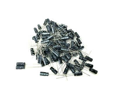 (5x) 47UF 25V - 85°C Mini Radial Cap. - NIC Capacitor NRSA47M25V5X11 - NOS
