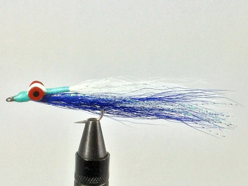 Fly Fishing Flies (Redfish, Trout, Flounder) Clouser Minnow Blue White (6 flies)