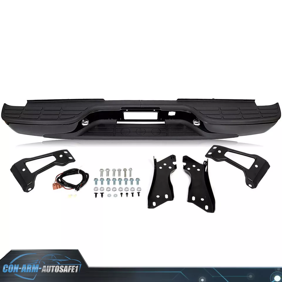 Rear Step Bumper Assembly Black For Chevy Silverado GMC Sierra 1500 2500 99-07 - Image 2 of 4