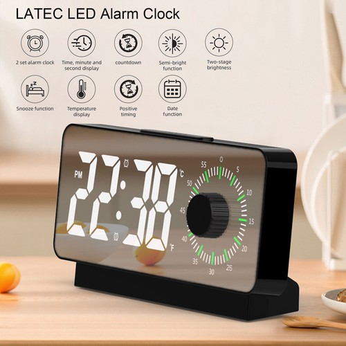 LED Digitaler Wecker Alarmwecker Uhr mit Kalender Temperatur Schlummerfunktion - Bild 4 von 13