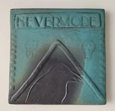 Doug Spalding Studio Pottery Nevermore Raven Edgar Allen Poe Gothic Raku Style