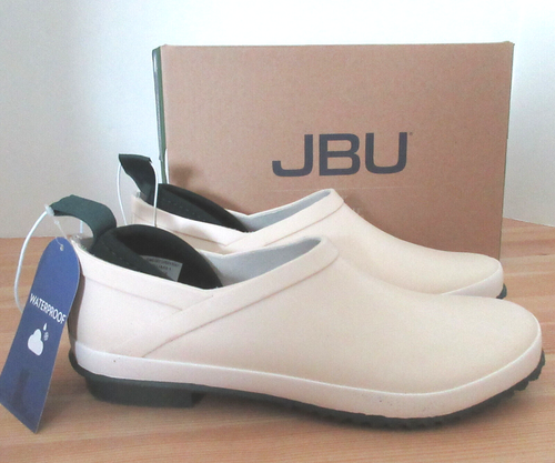 JBU by Jambu Bumblebee Womens 8.5 Ivory Cream Loafer Rain Boots Waterproof