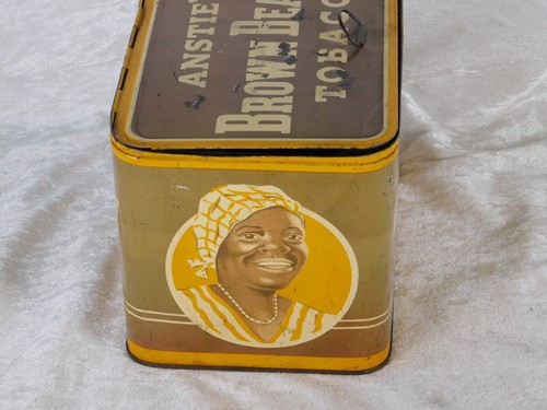 Antique Large 1930's Anstie's Brown Beauty Tobacco Humidor Box Tin Can - Picture 5 of 8