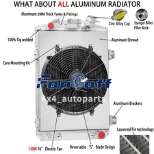 3 Row Aluminum Radiator + Shroud Fan For 1930 Chevrolet Car Chevy V8 Conversion