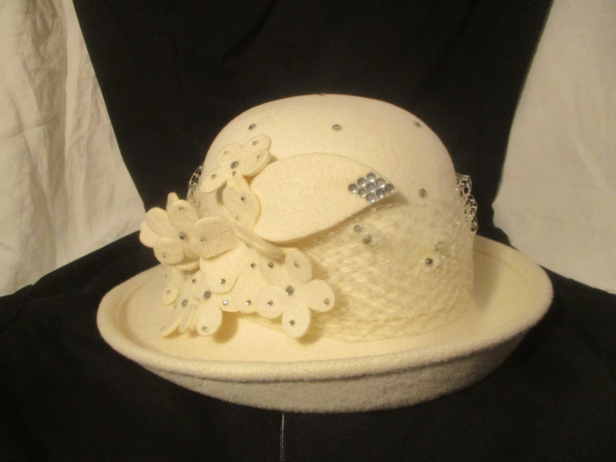 Jack McConnell Boutique 60s Designer Hat Haute Couture White Gold Wedding Events Women main image 3