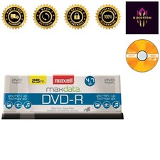 Gold DVD-R Recordable Discs 25-Pack, 4.7GB, 16x Speed for Archival Quality