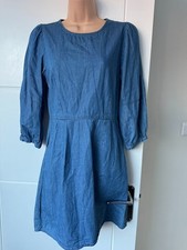 Warehouse Women's Long Sleeve Denim Dress Size 8