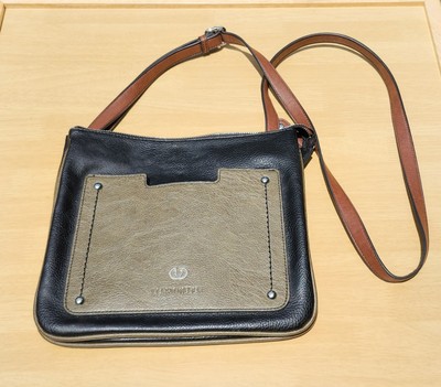 Gerry Weber Black & Tan Double Pocket Leather Purse