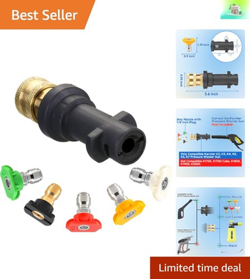 #ad Versatile Pressure Washer Gun Adapter with 5 Spray Nozzles 1 4#x27;#x27; Quick Connect $25.99