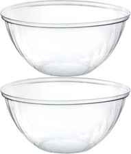 Disposable 150 Ounce Round Crystal Clear Plastic Serving Bowls for Snack or Chip