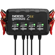 NOCO GENIUS 2X4  8A 4-Bank Smart Battery Charger (2A/Bank) - 6V/12V Automatic