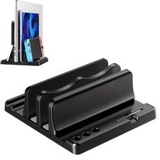 Ahonnpely Vertical Laptop Stand Holder - Adjustable ABS Plastic Black