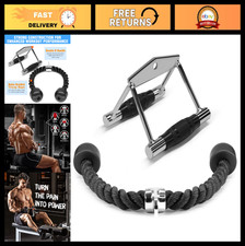 Cable Machine Attachments Set - Row Handles, Tricep Rope, Straight Bar, V Bar fo