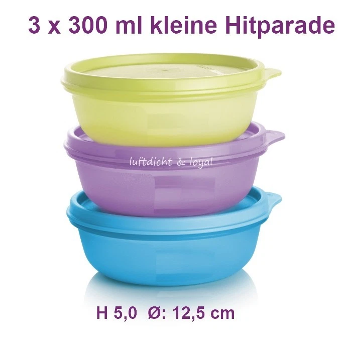 Tupperware Little Hitparade 3x 300ml Set Can Set Container Bowl Refrigerator