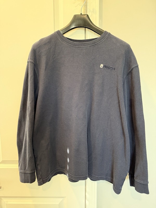 Vintage Y2K AND1 Longsleeve Thermal Shirt XXL Navy Blue