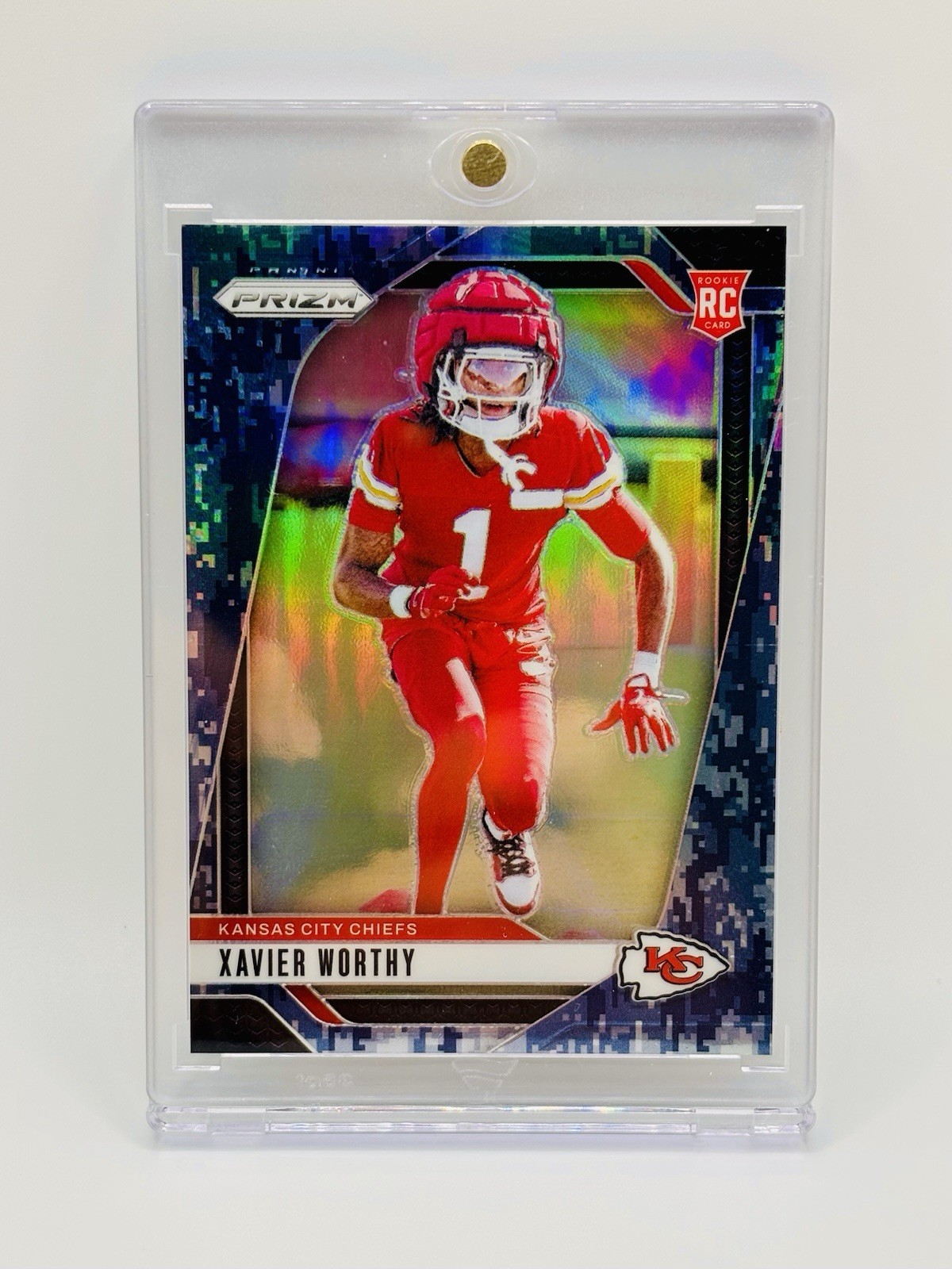 2024 Panini Prizm Rookies Xavier Worthy #399 Navy Camo Prizm /25 (RC)