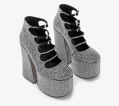 $650 MRSP | Marc Jacobs - The Rhinestone Kiki Ankle Boot | Black/Crystal | EU 40