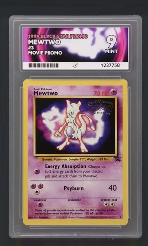 Pokémon TCG Mewtwo #3 Black Star Promo 1999 Movie Promo ACE 9