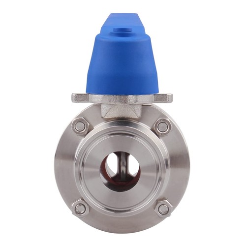 DERNORD 1.5 inch Tri Clamp Butterfly Valve with Blue Trigger Handle Stainless... - 第 3/6 張圖片