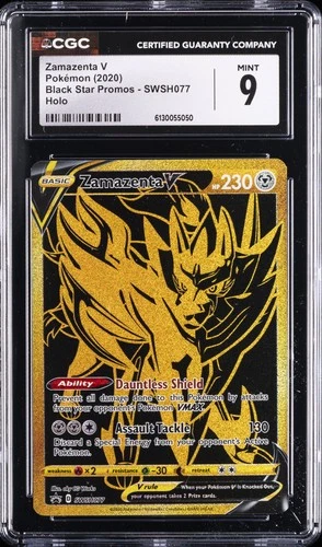 2020 POKEMON BLACK STAR PROMOS HOLO #SWSH077 ZAMAZENTA V CGC 9