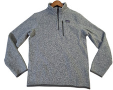 Patagonia Better Sweater 1/4 Zip Sweater Boys XXL 16-18 Gray Fleece Pullover