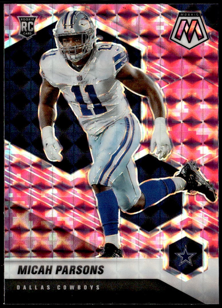 2021 Panini Mosaic #362 Micah Parsons Prizm Camo Pink Rookie E1