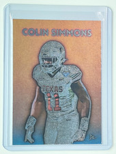 Colin Simmons Platinum Plated Artist Signed "Texas Longhorns" Trading Card 1/1